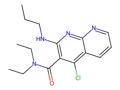 1,8-Naphthyridine-3-carboxamide, 4-chloro-N,N-diethyl-2-(propylamino)- structure