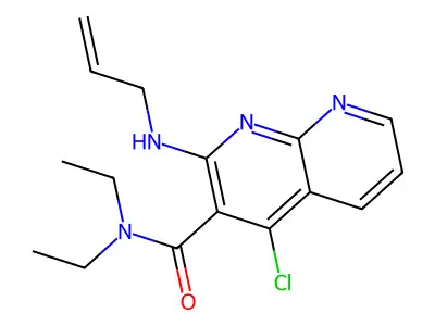 1,8-Naphthyridine-3-carboxamide, 4-chloro-N,N-diethyl-2-(2-propenylamino)- structure