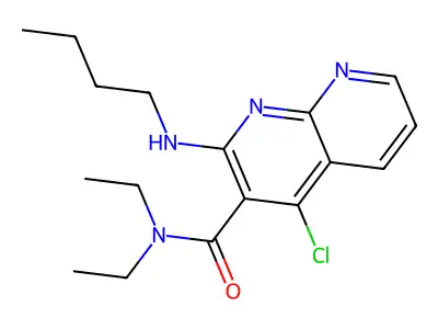 1,8-Naphthyridine-3-carboxamide, 2-(butylamino)-4-chloro-N,N-diethyl- structure