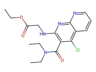 N-(4-Chloro-3-((diethylamino)carbonyl)-1,8-naphthyridin-2-yl)glycine ethyl ester structure