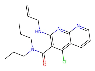 1,8-Naphthyridine-3-carboxamide, 4-chloro-N,N-dipropyl-2-(2-propenylamino)- structure