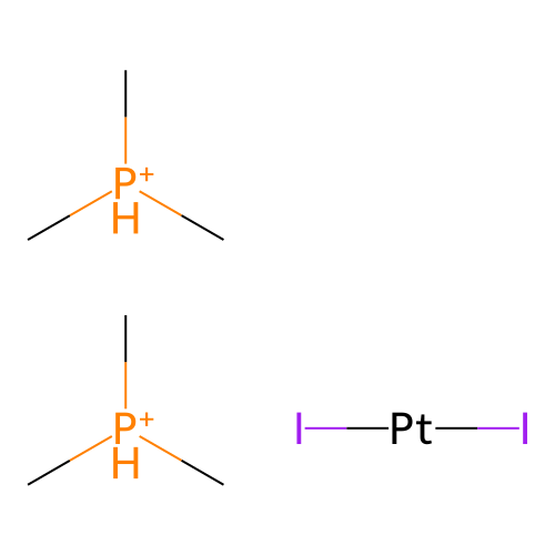 Platinum, diiodobis(trimethylphosphine)- structure