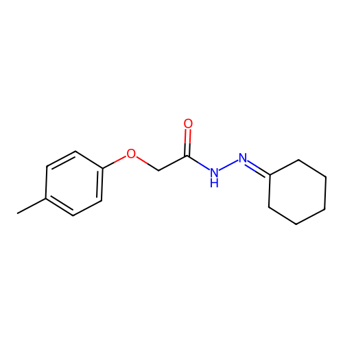 N'-cyclohexylidene-2-(4-methylphenoxy)acetohydrazide structure