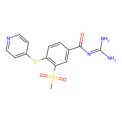 N-(Aminoiminomethyl)-3-(methylsulfonyl)-4-(4-pyridinylthio)benzamide structure