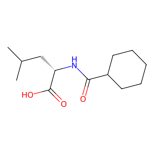 (Cyclohexanecarbonyl)-L-leucine structure