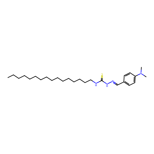 1-[(E)-[4-(dimethylamino)phenyl]methylideneamino]-3-hexadecylthiourea structure