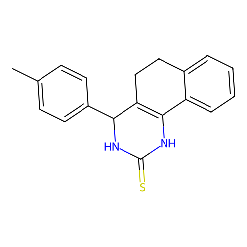 4-(4-methylphenyl)-3,4,5,6-tetrahydrobenzo[h]quinazoline-2(1H)-thione structure