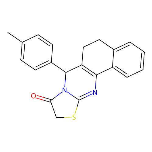 7-(4-methylphenyl)-5,7-dihydro-6H-benzo[h][1,3]thiazolo[2,3-b]quinazolin-9(10H)-one structure