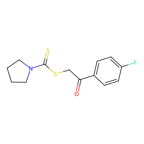 2-(4-Fluorophenyl)-2-oxoethyl pyrrolidine-1-carbodithioate structure