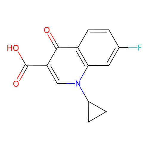 1-Cyclopropyl-7-fluoro-4-oxo-1,4-dihydroquinoline-3-carboxylic acid structure