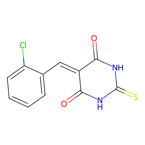 5-(2-Chloro-benzylidene)-2-thioxo-dihydro-pyrimidine-4,6-dione structure