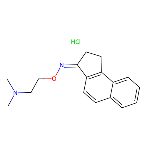 1,2-Dihydro-3H-benz(e)inden-3-one O-(2-(dimethylamino)ethyl)oxime monohydrochloride structure