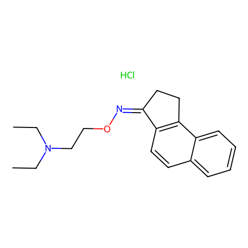 1,2-Dihydro-3H-benz(e)inden-3-one O-(2-(diethylamino)ethyl)oxime monohydrochloride structure
