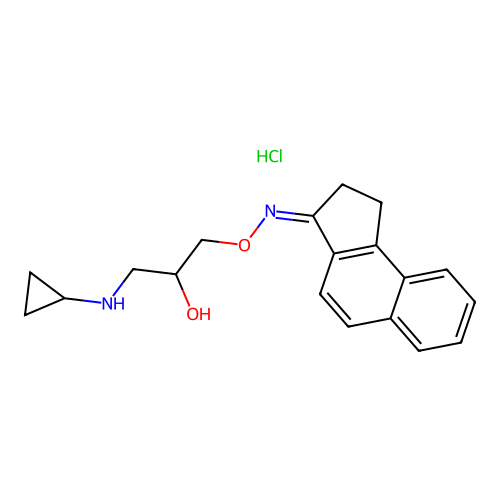 3-(3-(Cyclopropylamino)-2-hydroxypropoxyimino)-2,3-dihydro-1H-benz(e)indene hydrochloride structure