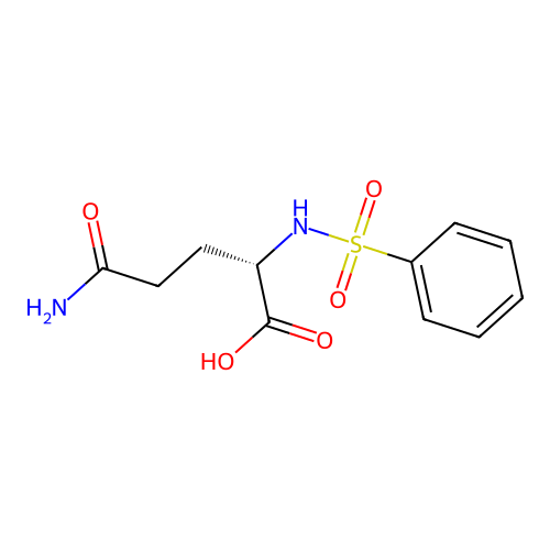 (2S)-5-amino-2-(benzenesulfonamido)-5-oxopentanoic acid structure