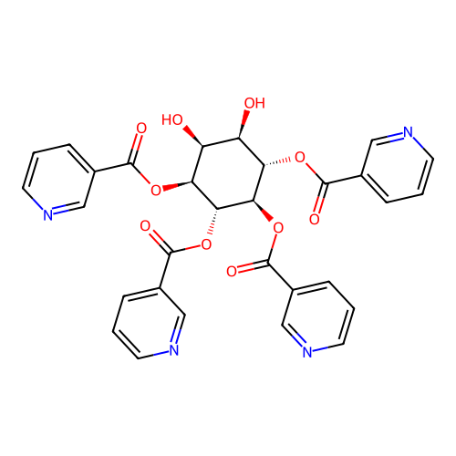(1S,2R,3R,4S,5R,6S)-5,6-dihydroxycyclohexane-1,2,3,4-tetrayl tetranicotinate structure