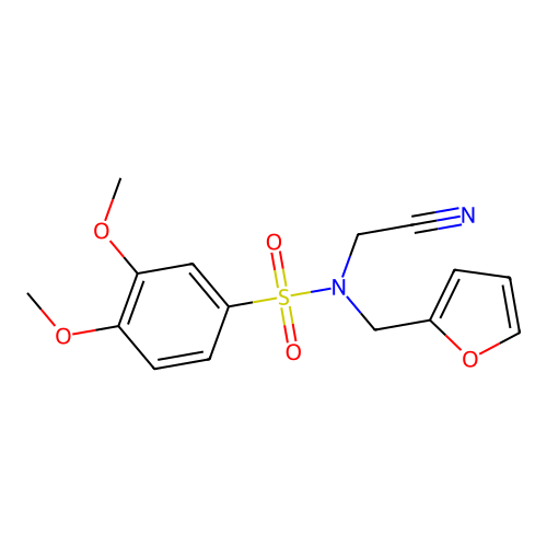 Acetonitrile, 2-(2-furfuryl)(3,4-dimethoxyphenylsulfonyl)amino- structure