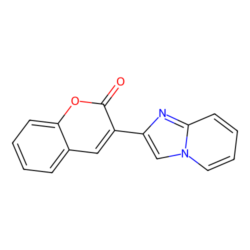 3-(imidazo[1,2-a]pyridin-2-yl)-2H-chromen-2-one structure
