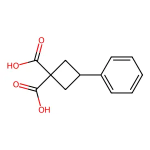 3-Phenylcyclobutane-1,1-dicarboxylic acid structure