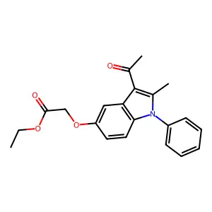 ethyl [(3-acetyl-2-methyl-1-phenyl-1H-indol-5-yl)oxy]acetate structure