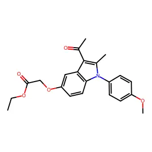 Ethyl 2-[3-acetyl-1-(4-methoxyphenyl)-2-methylindol-5-yl]oxyacetate structure
