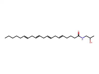 N-(2-methyl-2S-hydroxy-ethyl)arachidonoylamide structure