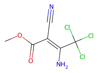 Methyl 3-amino-4,4,4-trichloro-2-cyanobut-2-enoate structure