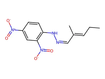 N-(2-methylpent-2-enylideneamino)-2,4-dinitroaniline structure