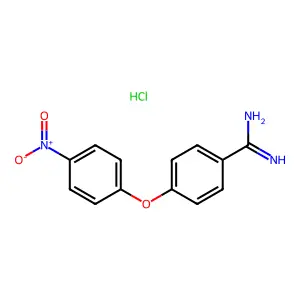 Benzenecarboximidamide, 4-(4-nitrophenoxy)-, hydrochloride (1:1) structure