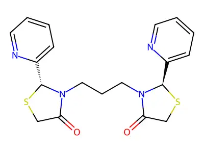 4-Thiazolidinone, 3,3'-(1,3-propanediyl)bis(2-(2-pyridinyl)-, (R*,S*)- structure