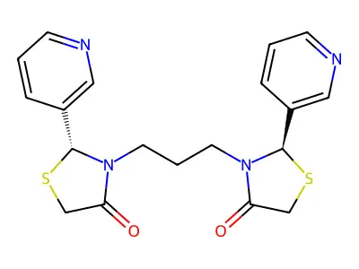 4-Thiazolidinone, 3,3'-(1,3-propanediyl)bis(2-(3-pyridinyl)-, (R*,R*)-(+-)- structure