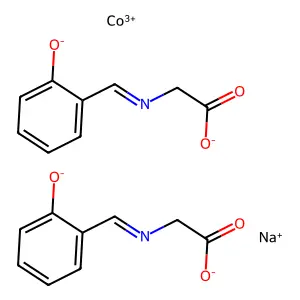 Cobalt;bis(2-[(2-hydroxyphenyl)methylideneamino]acetic acid) structure