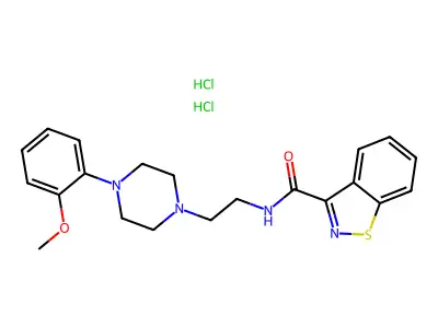1,2-Benzisothiazole-3-carboxamide, N-(2-(4-(2-methoxyphenyl)-1-piperazinyl)ethyl)-, dihydrochloride structure