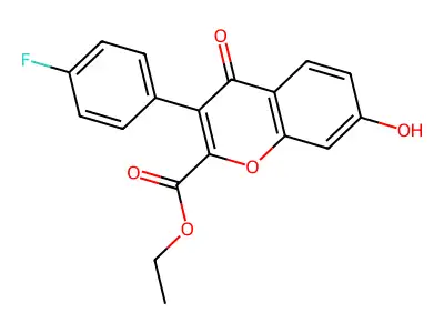ethyl 3-(4-fluorophenyl)-7-hydroxy-4-oxo-4H-chromene-2-carboxylate structure