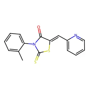 (Z)-5-(pyridin-2-ylmethylene)-2-thioxo-3-(o-tolyl)thiazolidin-4-one structure
