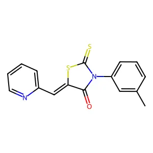 (Z)-5-(pyridin-2-ylmethylene)-2-thioxo-3-(m-tolyl)thiazolidin-4-one structure