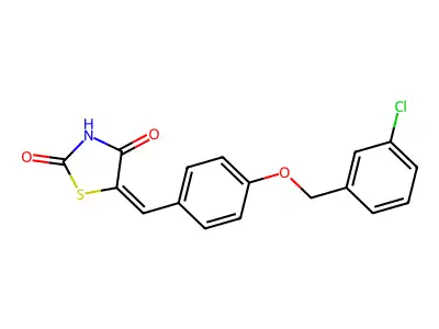 5-[[4-[(3-Chlorophenyl)methoxy]phenyl]methylidene]-1,3-thiazolidine-2,4-dione structure