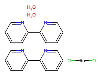Dichlorobis(bipyridine)ruthenium structure