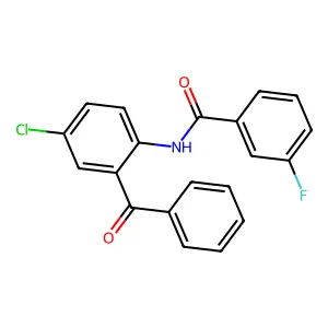 N-(2-benzoyl-4-chlorophenyl)-3-fluorobenzamide structure