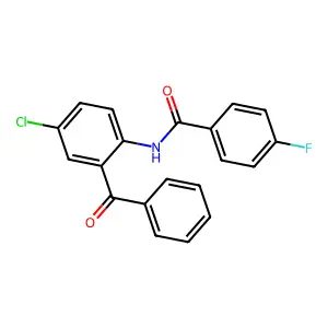 N-(2-benzoyl-4-chlorophenyl)-4-fluorobenzamide structure