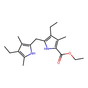 Ethyl 4-ethyl-5-[(4-ethyl-3,5-dimethyl-1H-pyrrol-2-yl)methyl]-3-methyl-1H-pyrrole-2-carboxylate structure