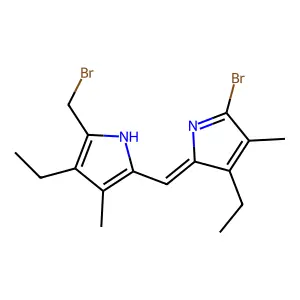 2-Bromo-5-[[5-(bromomethyl)-4-ethyl-3-methyl-2H-pyrrol-2-ylidene]methyl]-4-ethyl-3-methyl-1H-pyrrole structure