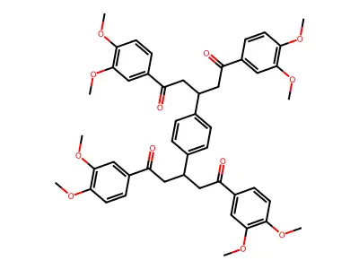 3-{4-[1,5-Bis(3,4-dimethoxyphenyl)-1,5-dioxopentan-3-yl]phenyl}-1,5-bis(3,4-dimethoxyphenyl)pentane-1,5-dione structure