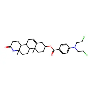 3-((4-(Bis(2-chloroethyl)amino)benzoyl)oxy)-17a-aza-D-homoandrost-5-en-17-one structure