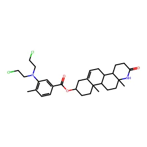 3-((3-(Bis(2-chloroethyl)amino)-4-methylbenzoyl)oxy)-17a-aza-D-homoandrost-5-en-17-one structure