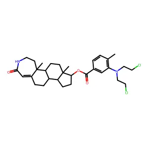 17-((3-(Bis(2-chloroethyl)amino)-4-methylbenzoyl)oxy)-3-aza-A-homoandrost-4A-en-4-one structure
