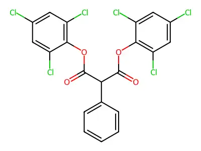 Bis(2,4,6-trichlorophenyl) phenylpropanedioate structure