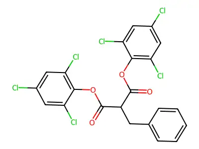 Bis(2,4,6-trichlorophenyl) benzylpropanedioate structure