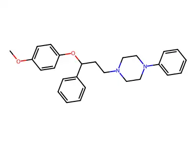 Piperazine, 1-(3-(4-methoxyphenoxy)-3-phenylpropyl)-4-phenyl- structure