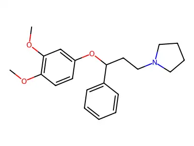 Pyrrolidine, 1-(3-(3,4-dimethoxyphenoxy)-3-phenylpropyl)- structure